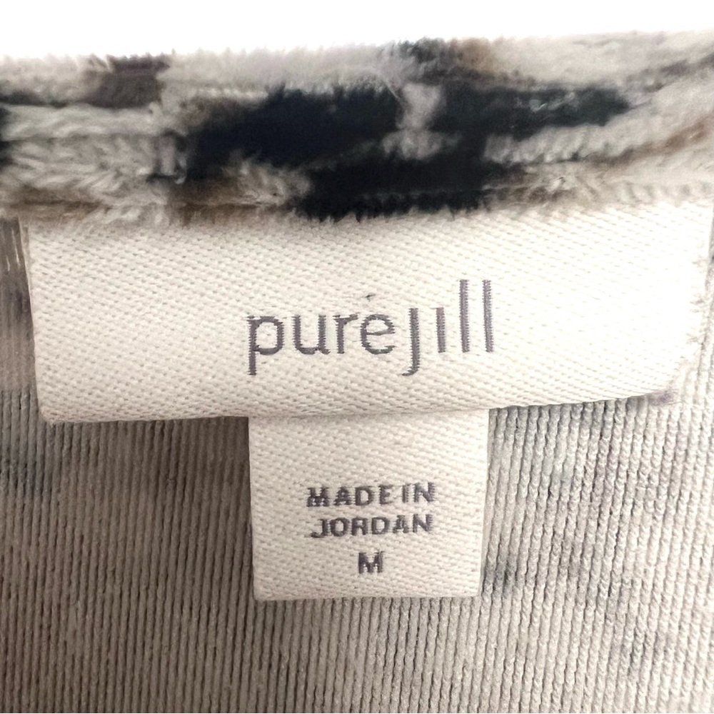 J. Jill Pure Jill Calm Vines Velvet Velour Gray V Neck Tunic Top Women’s Medium - Picture 7 of 7